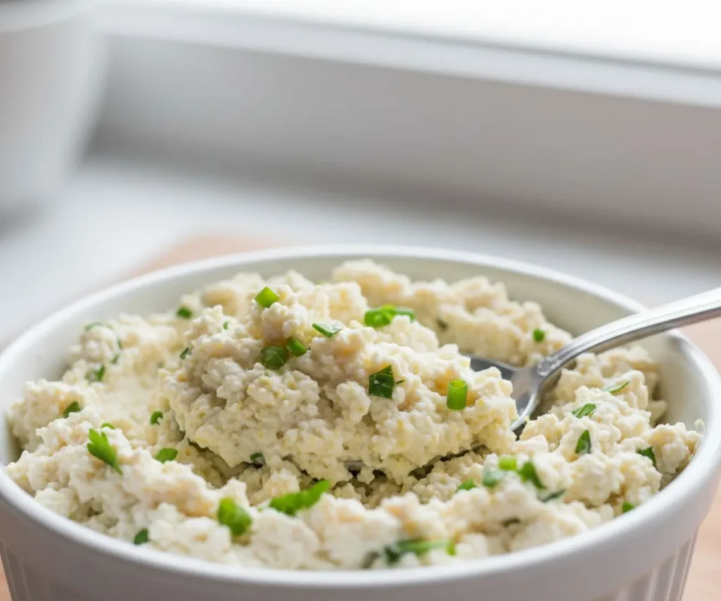 Homemade tofu ricotta mixture for vegan lasagna