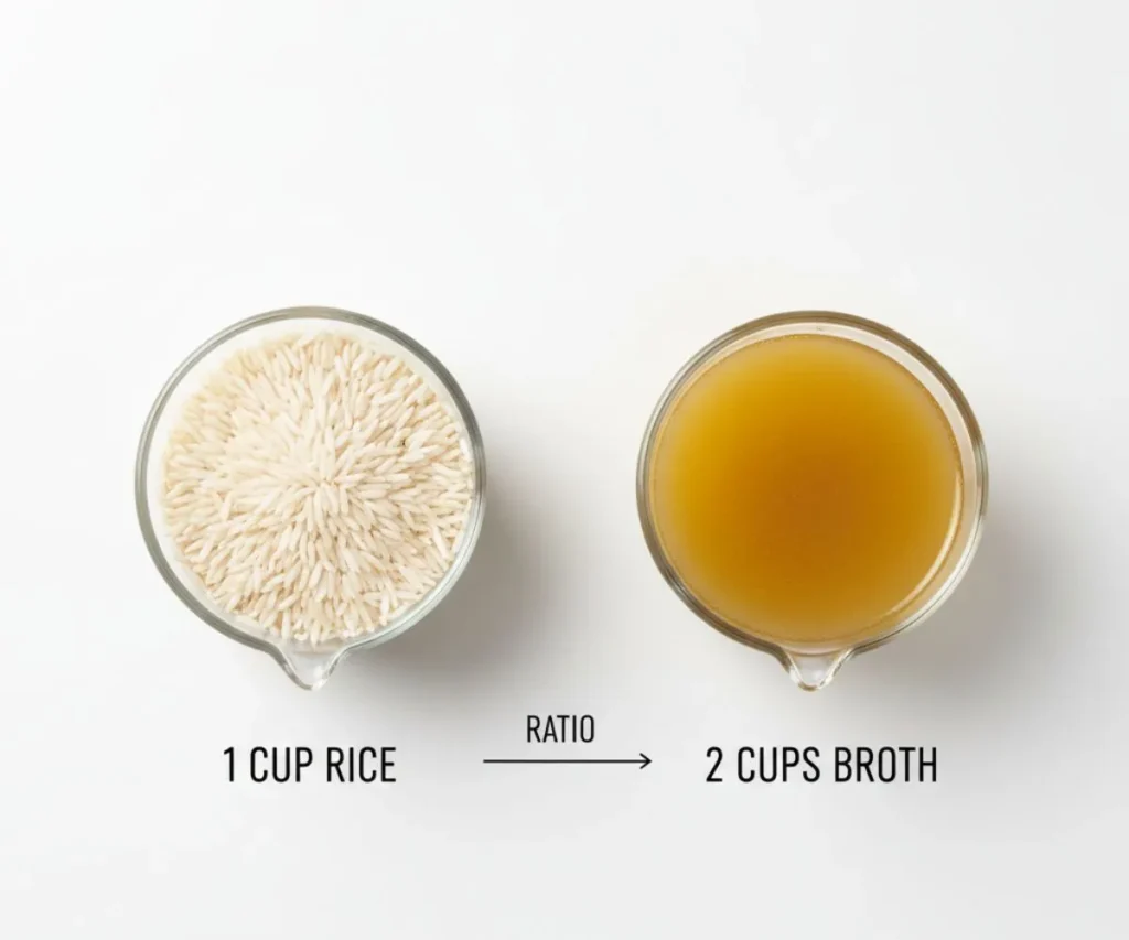 Rice to vegetable broth ratio for vegan rice pilaf