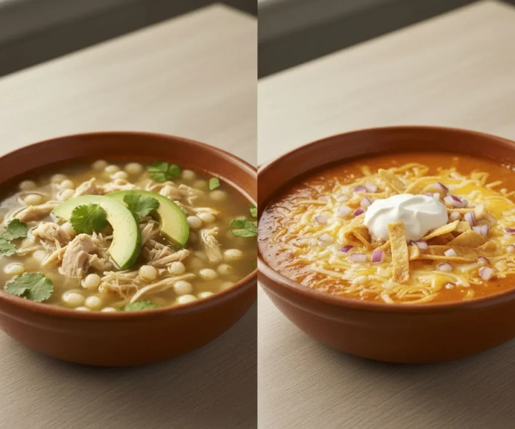 Comparison between traditional Mexican style soup and Tex-Mex soup