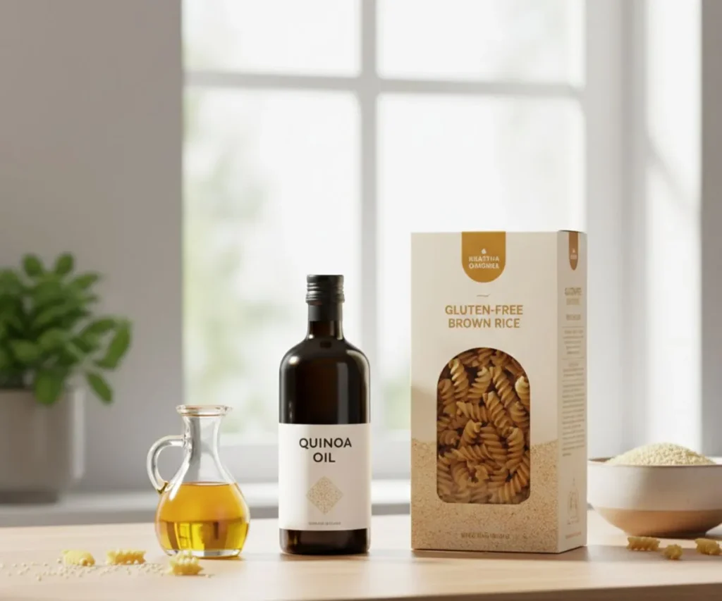 Quinoa pasta and quinoa oil made from quinoa germ